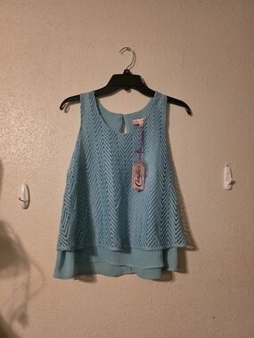 Candie's Sky Blue Crochet Layered Camisole